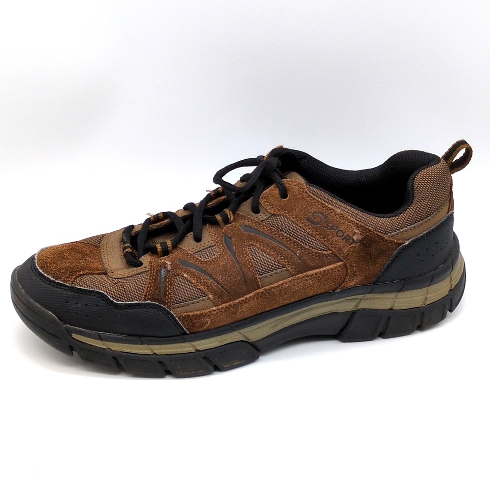 SSport Sneakers Mens Brown 12 Leather Trail Hiking Shoes Comfort Sturdy F184-6